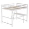 Emma and Oliver Ridley Twin Wood Loft Bed Frame with Protective Guardrails and Integrated Desk and Ladder for Use with Any 6-8" Thick Mattress